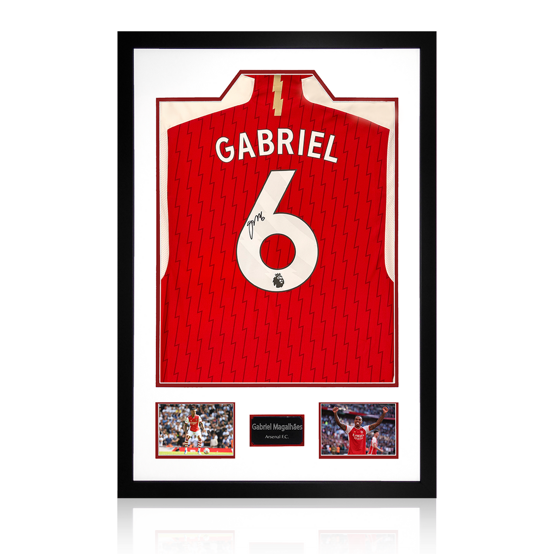 Gabriel Magalhães Signed Arsenal Shirt Premium Frame