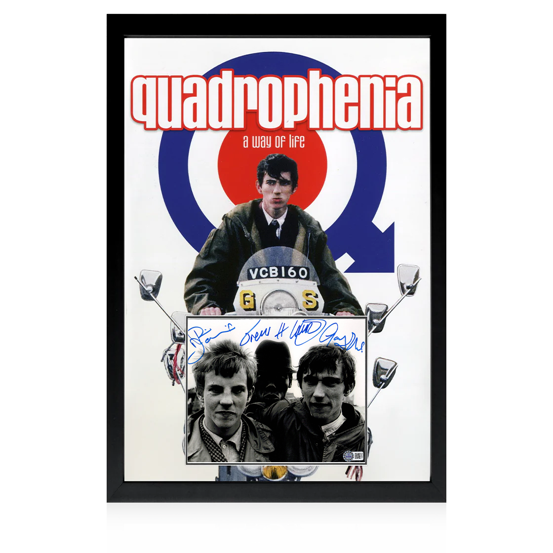 Phil Daniels, Gary Shail & Trevor Laird Signed Quadrophenia Image Iconic Frame (AFTAL Authentication)