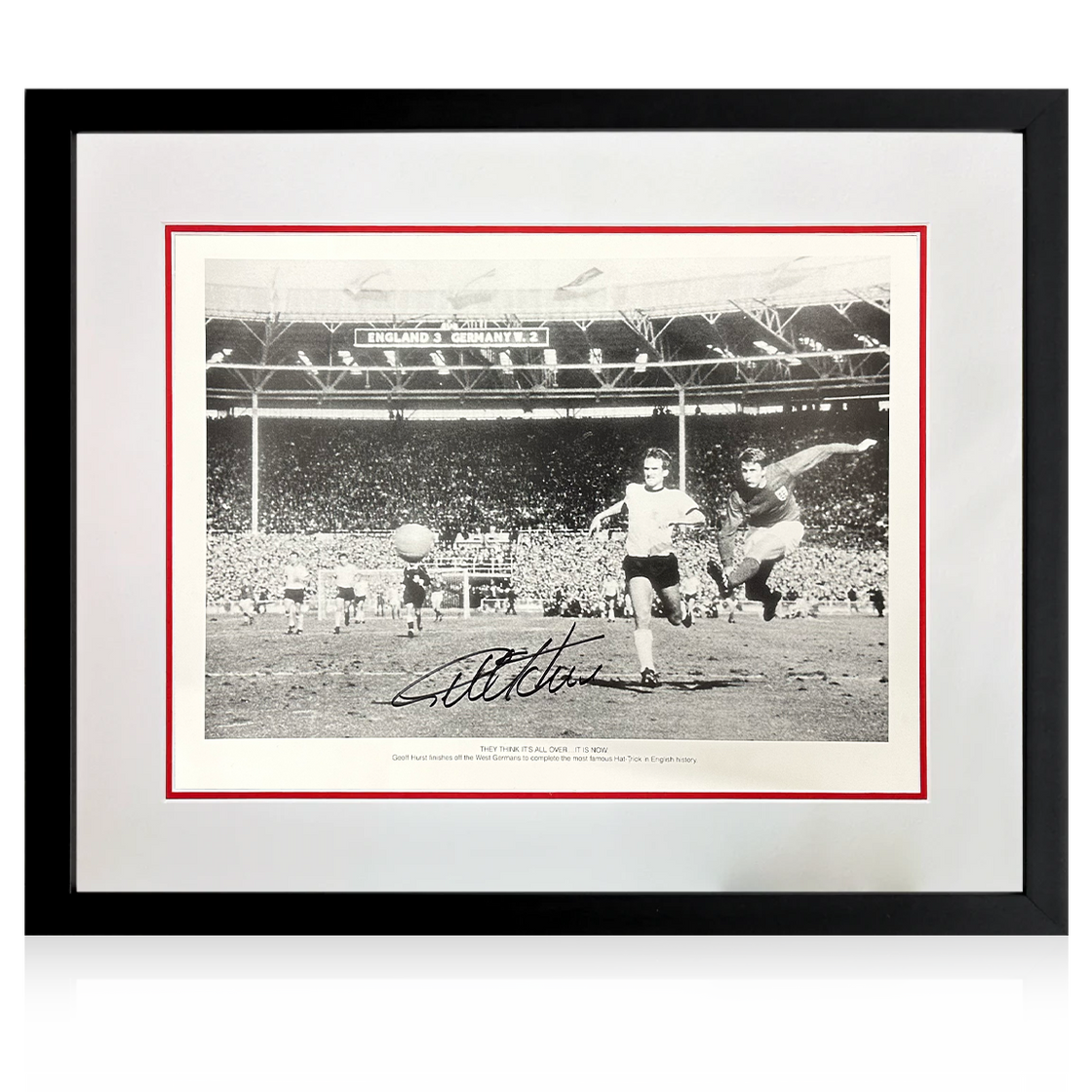 Geoff Hurst Signed England Deluxe Mount Display