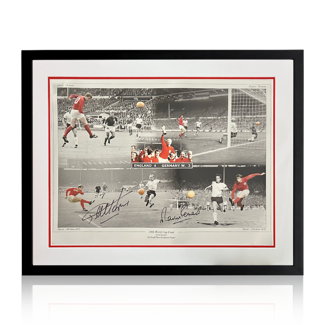 Geoff Hurst & Martin Peters Signed England Deluxe Mount Display