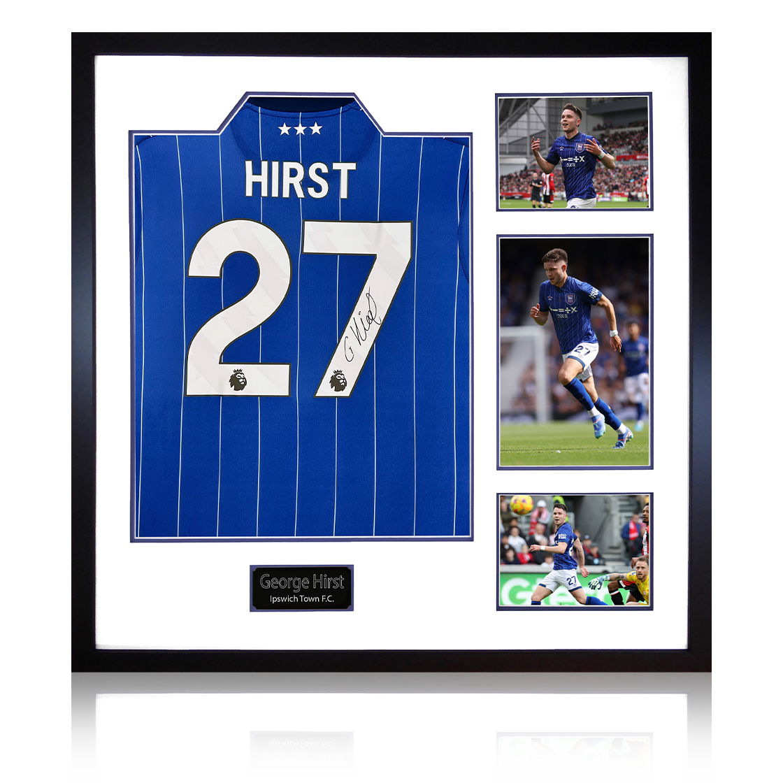 George Hirst Signed Ipswich Town 24/25 Shirt Elite Frame