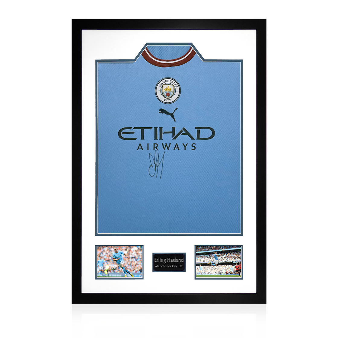 Erling Haaland Front Signed Manchester City 22/23 Shirt Premium Frame