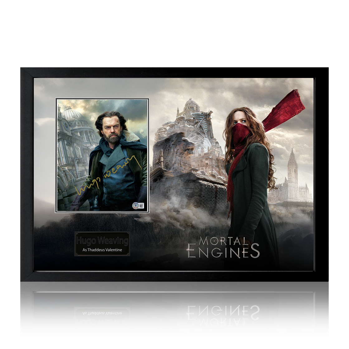 Hugo Weaving Signed Mortal Engines Image Iconic Frame (Beckett)