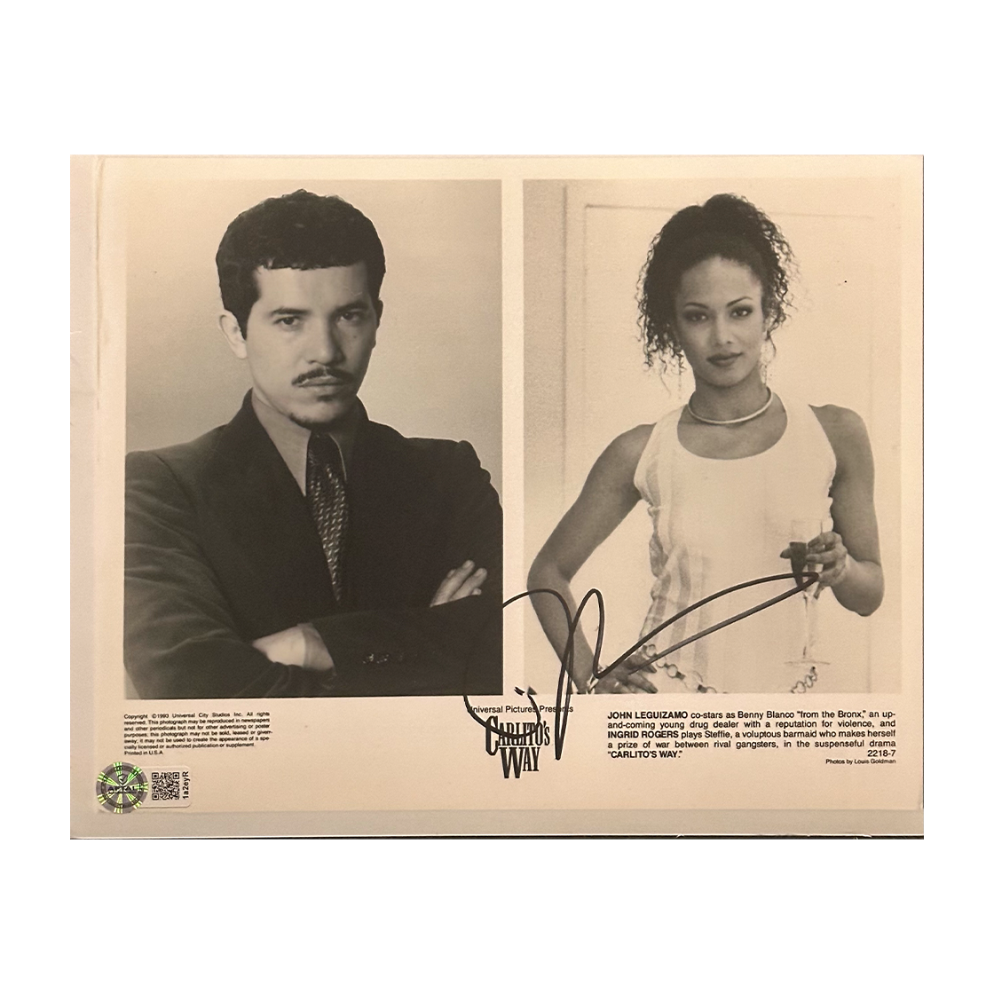 John Leguizamo Signed Carlito's Way 10x8 Image (AFTAL Authenticated)