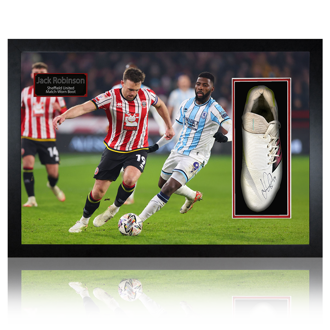 Jack Robinson Signed & Match-Worn Sheffield United Boot Iconic Frame #1