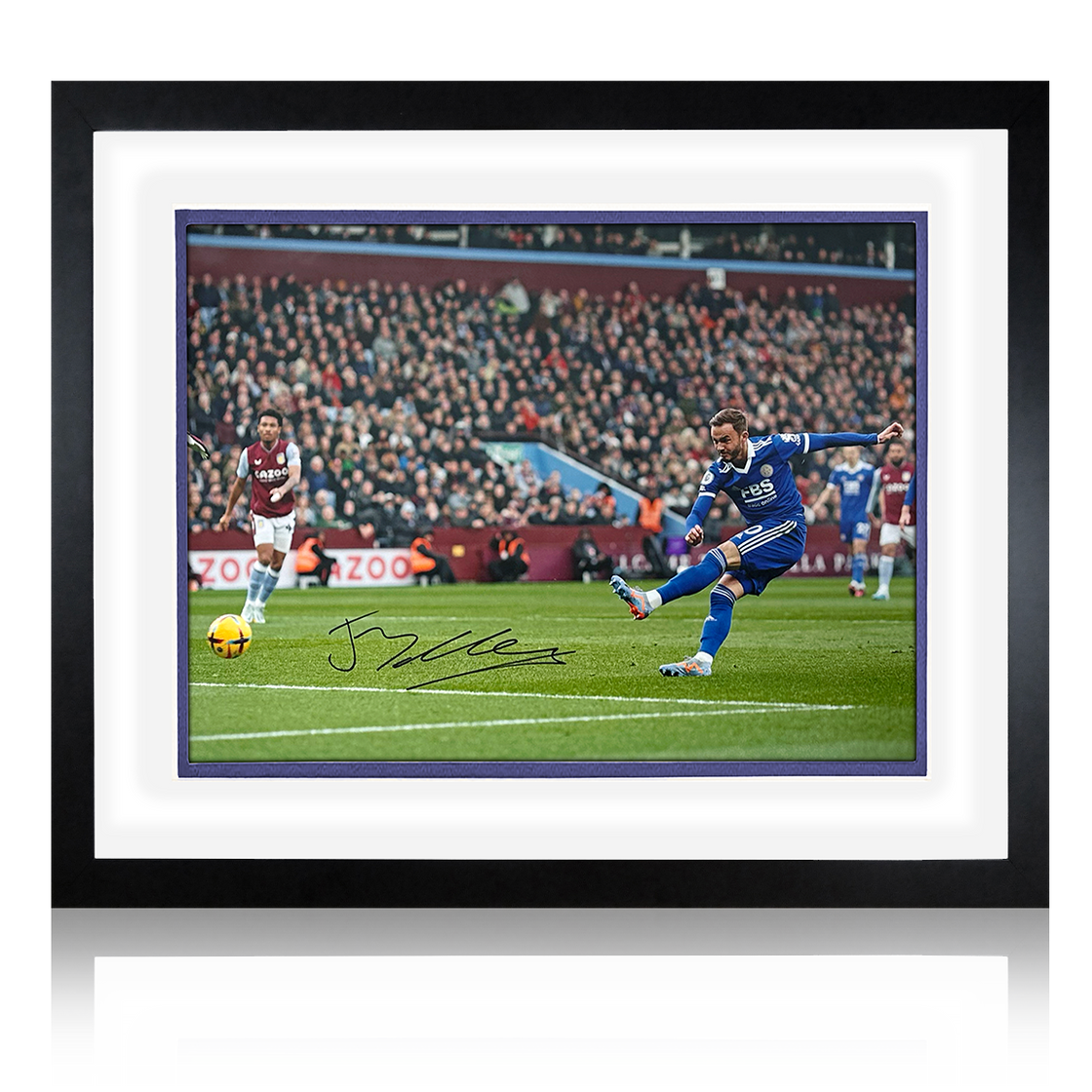 James Maddison Signed Framed Leicester City Deluxe Mount Display