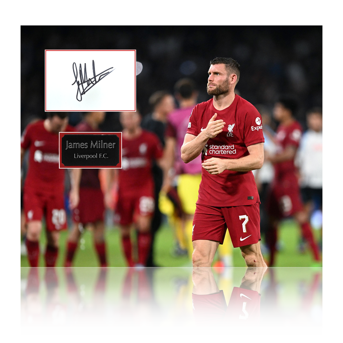 James Milner Signed Liverpool Deluxe Mount #2