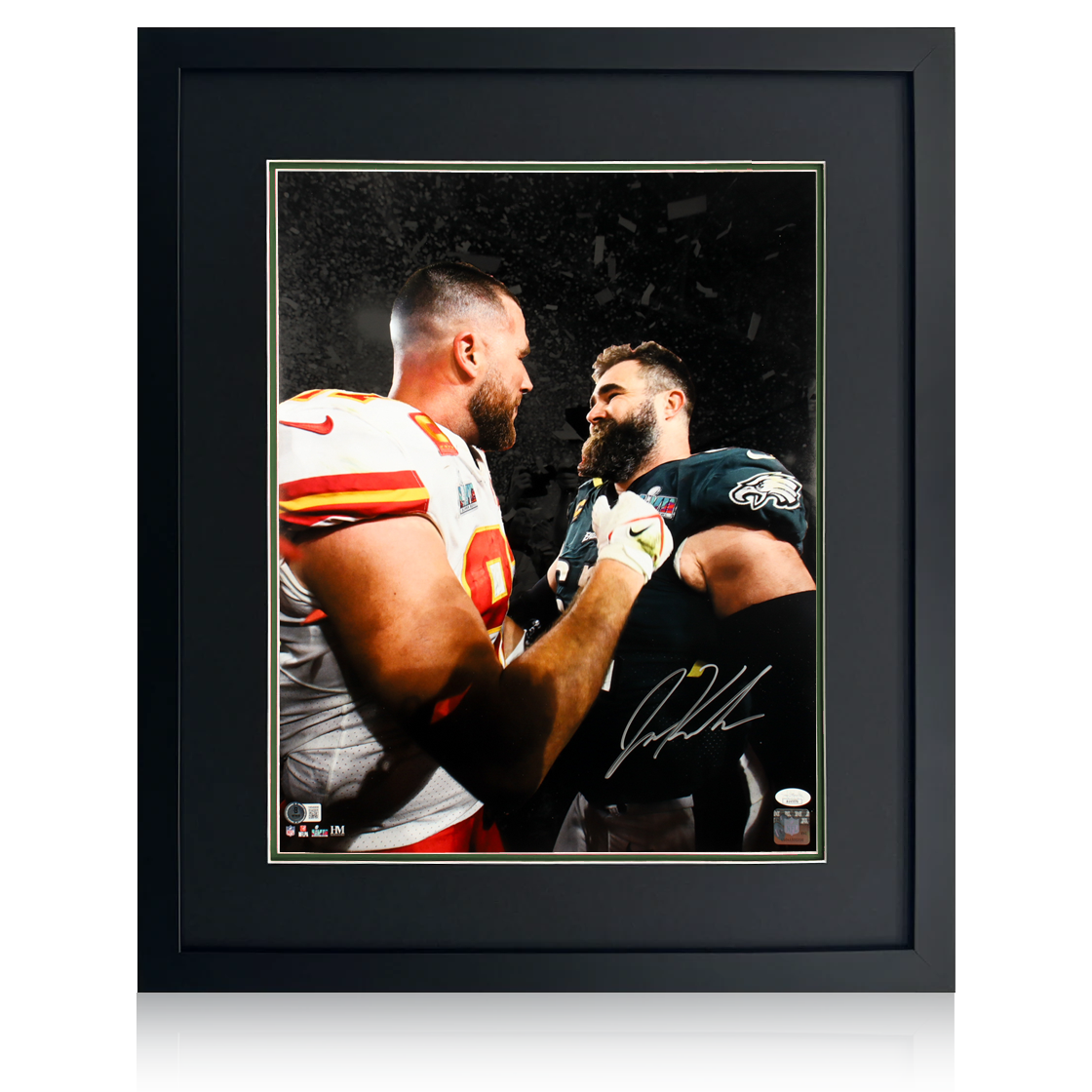 Jason Kelce Signed Philadelphia Eagles 20x16 Deluxe Mount Frame (JSA & Beckett)