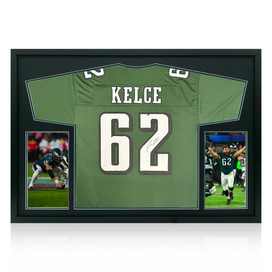 Jason Kelce Signed Philadelphia Eagles Jersey Display (PSA)