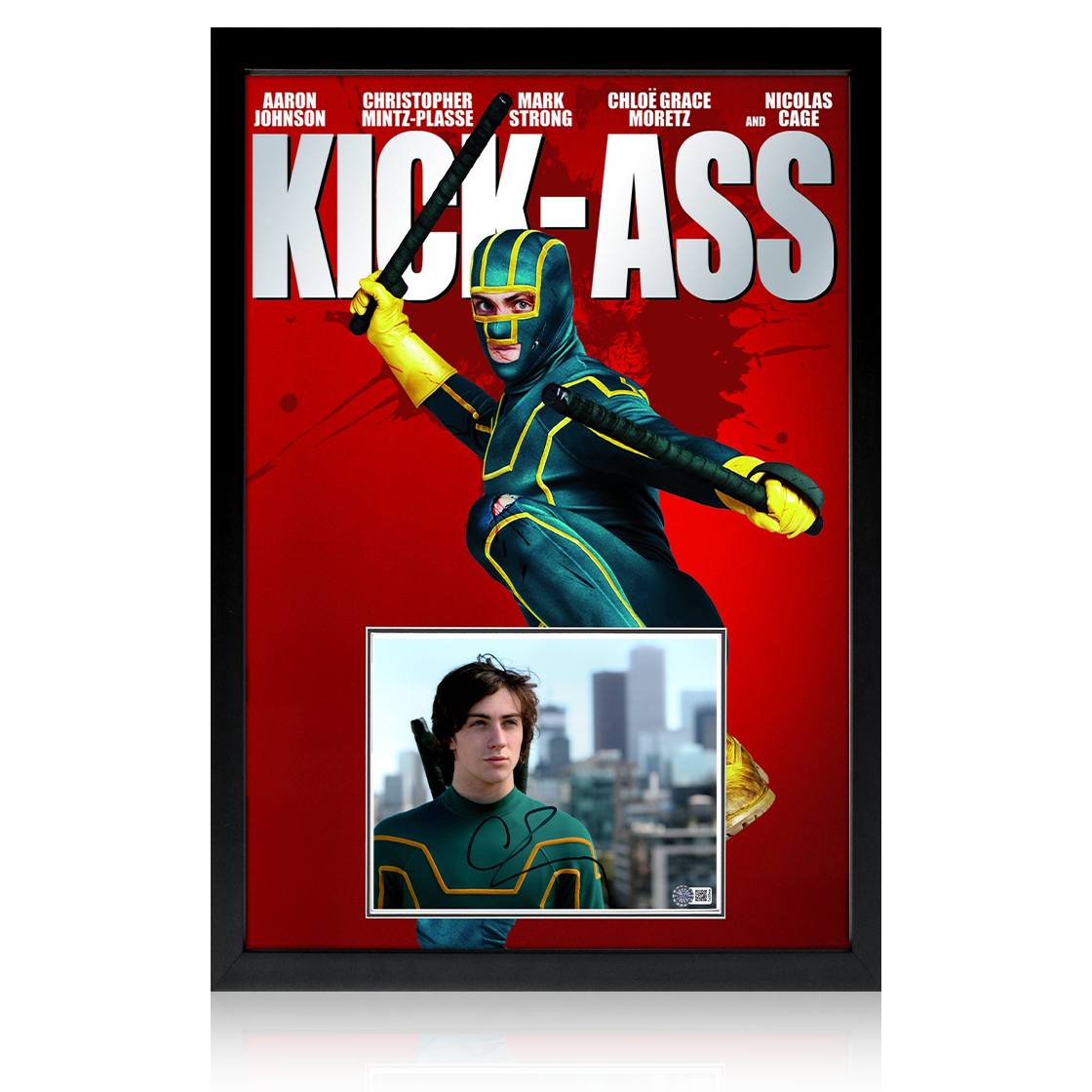 Aaron Taylor-Johnson Signed Kick-Ass Image Iconic Frame (AFTAL Authentication)