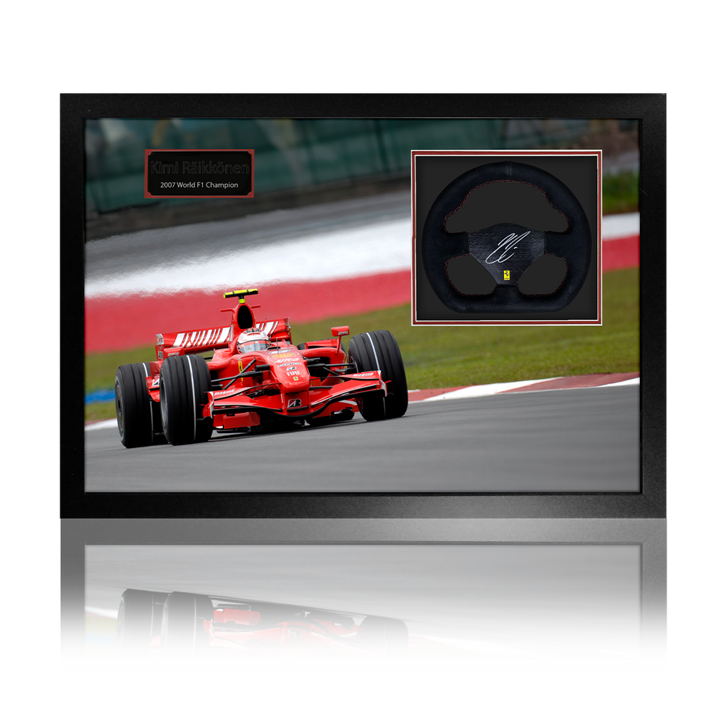 Kimi Raikkonen Signed Steering Wheel Framed Ferrari Display – The Fan ...