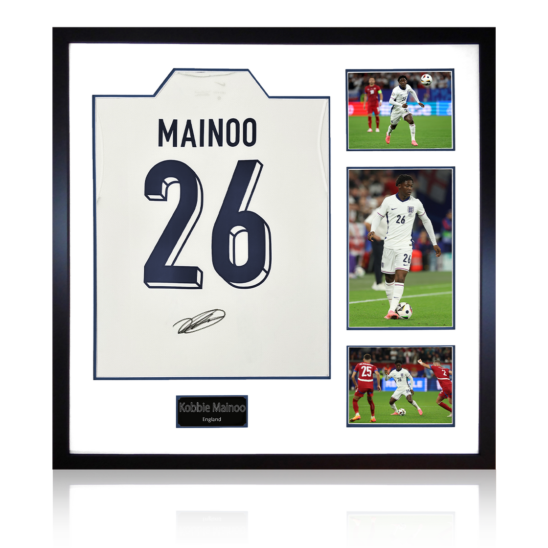 Kobbie Mainoo Signed England Elite Frame