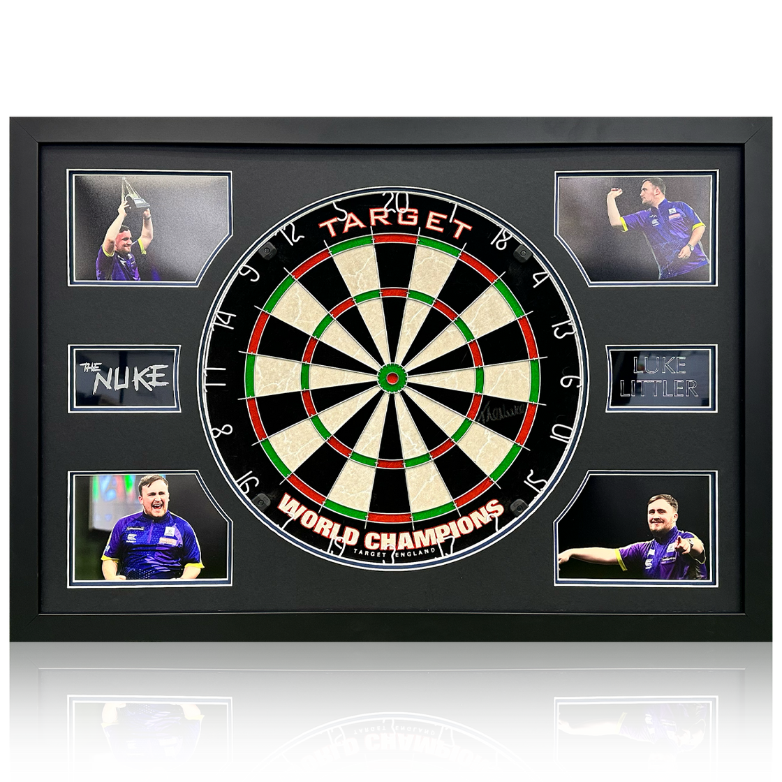 Luke Littler Signed Dartboard Premium Frame