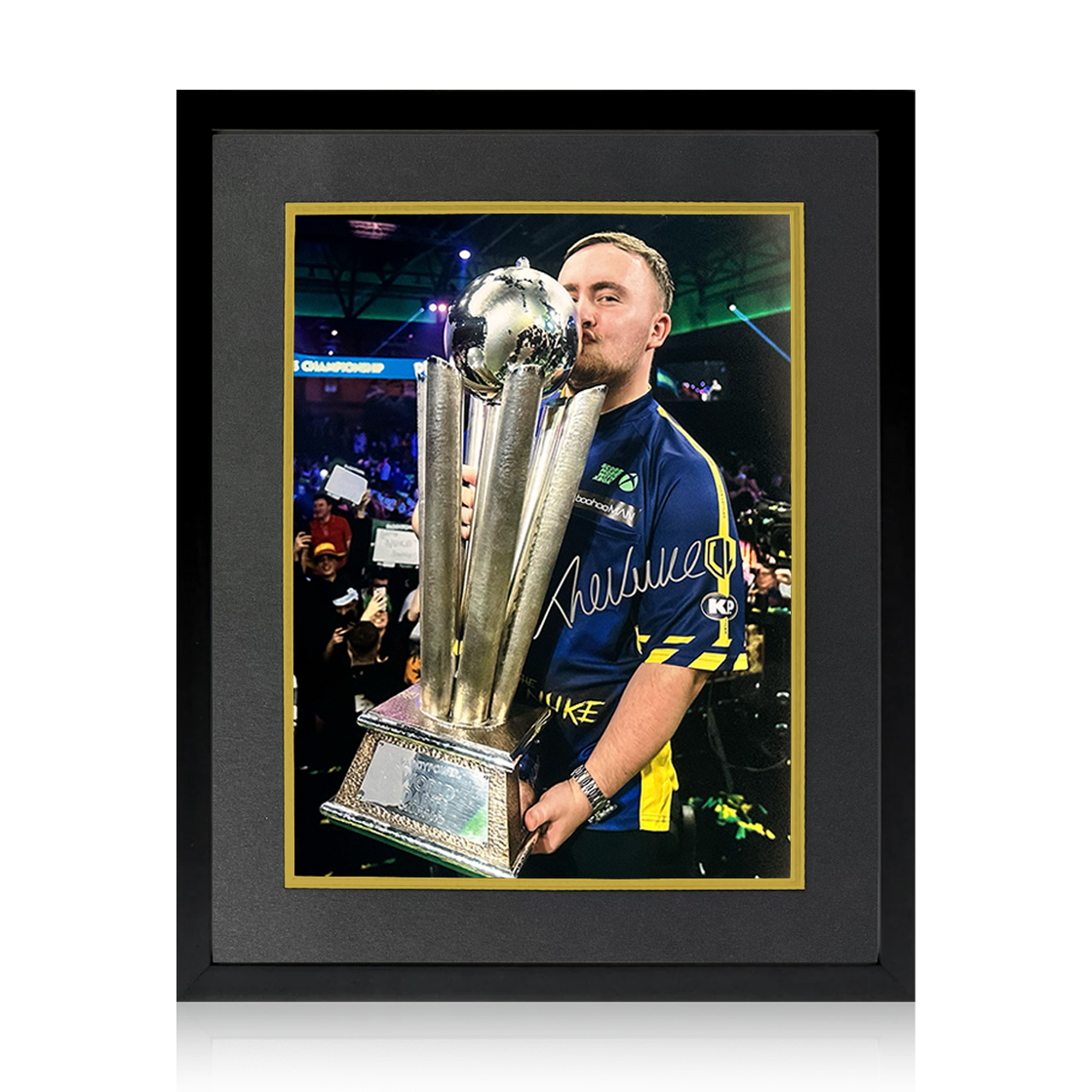 Luke Littler Signed 2025 World Champion Image Deluxe Mount Frame