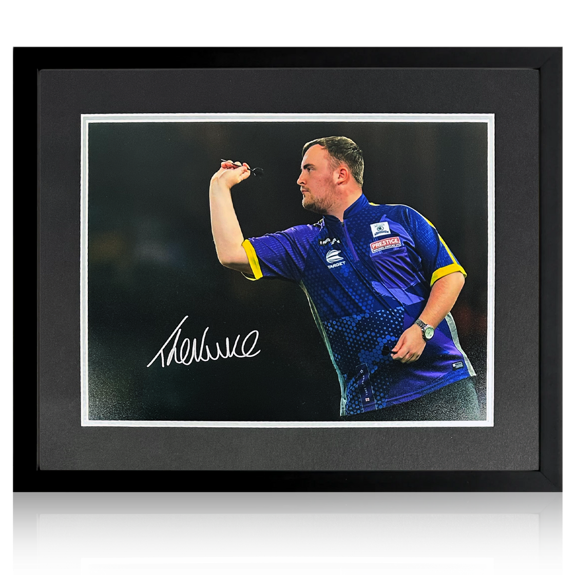 Luke Littler Signed Image Deluxe Mount Frame