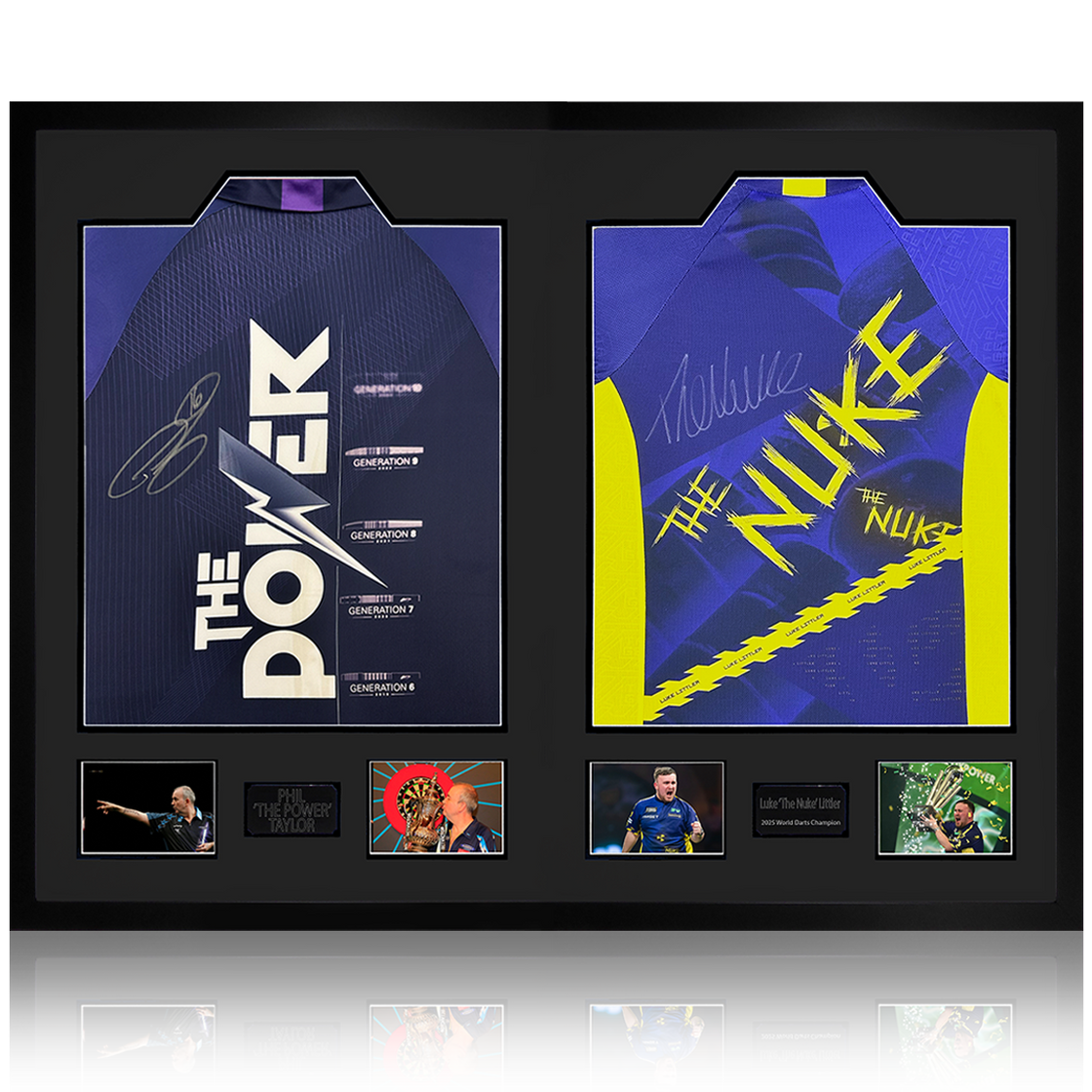 Luke Littler & Phil Taylor Signed Shirt Ultra Premium Frame