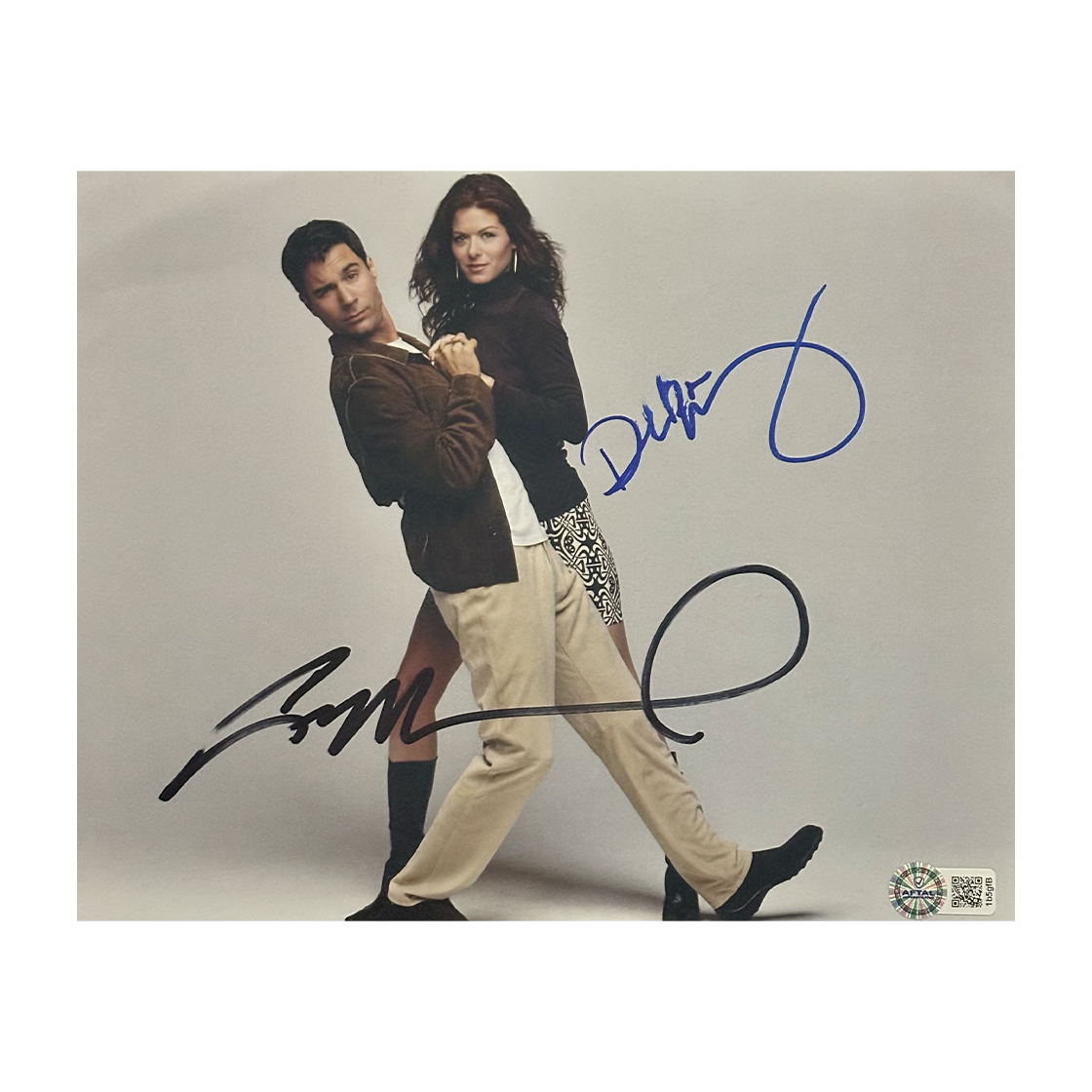 Debra Messing & Eric McCormack Signed 10x8 Image 1 (AFTAL Authenticated)