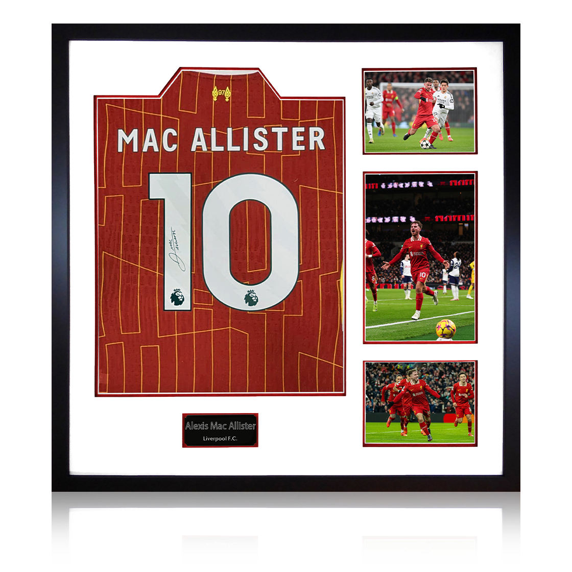 Alexis Mac Allister Signed Liverpool Shirt Elite Frame (AFTAL Authentication)