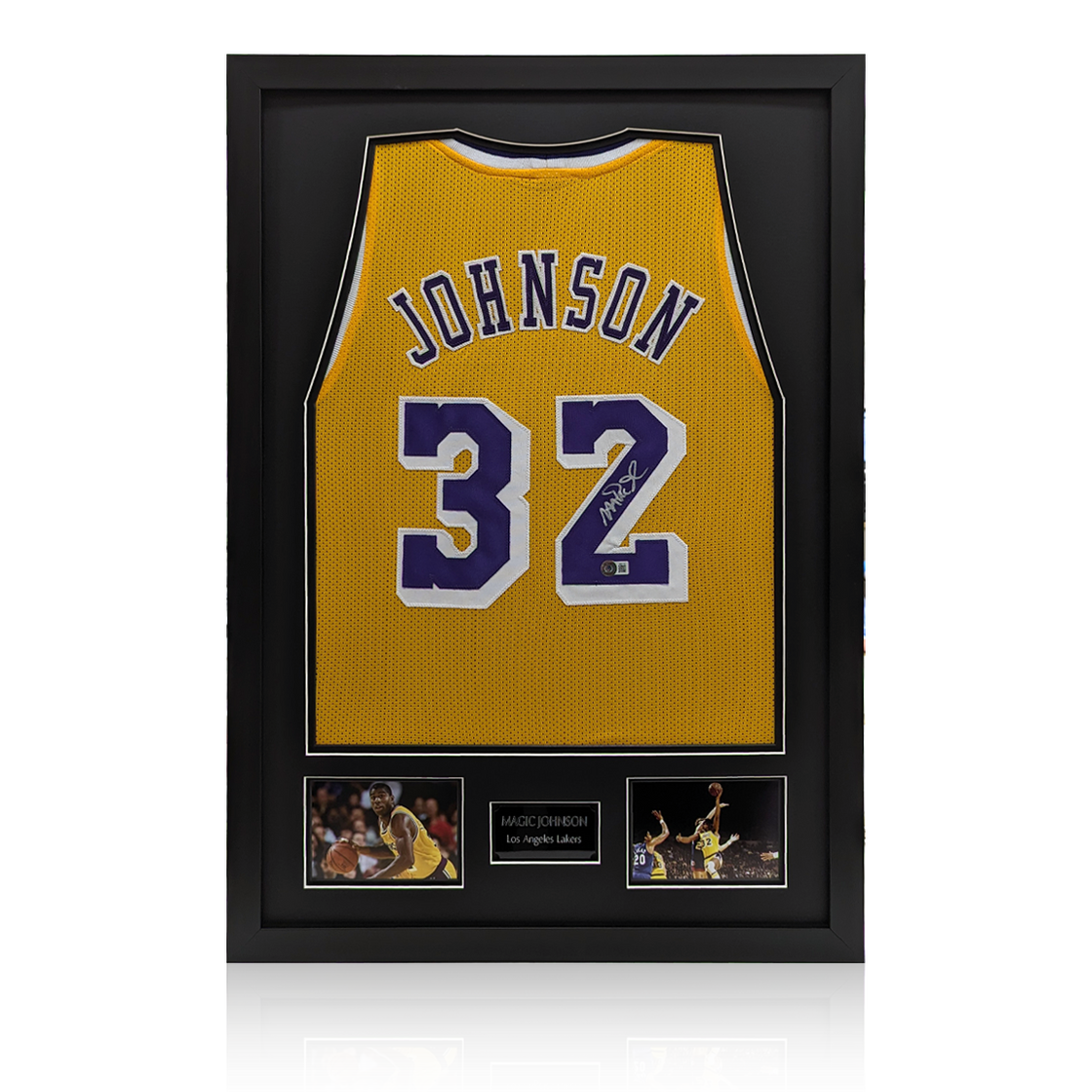 Magic Johnson Signed Los Angeles Lakers Jersey Premium Frame (Beckett)