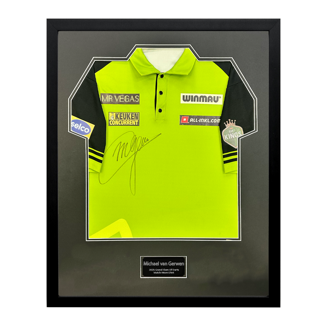 Michael van Gerwen Signed MatchWorn 2023 Grand Slam Of Darts Shirt Pr The Fan Cave Memorabilia