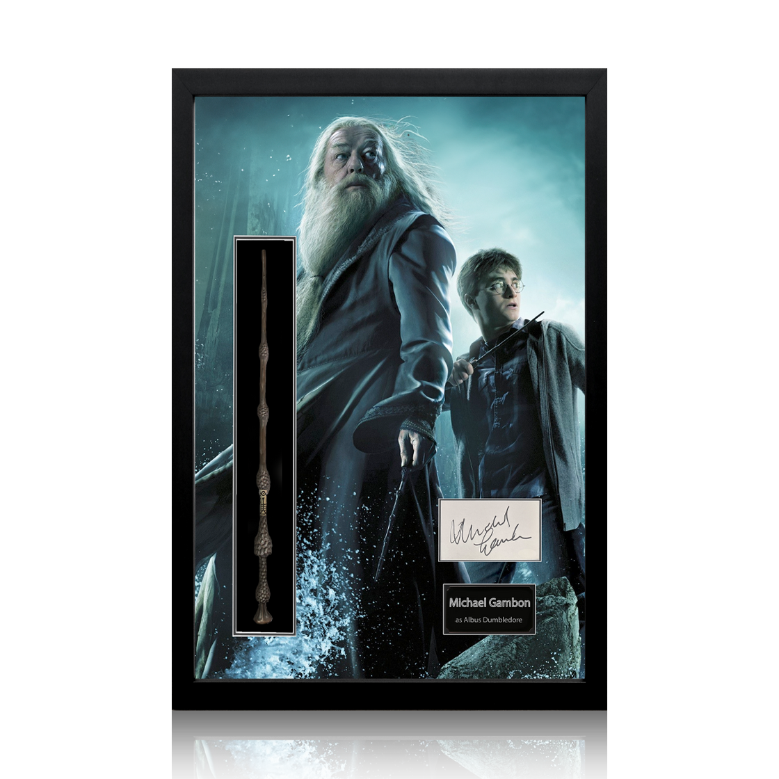 Michael Gambon Signed Professor Albus Dumbledore Wand Iconic Frame (ACOA)