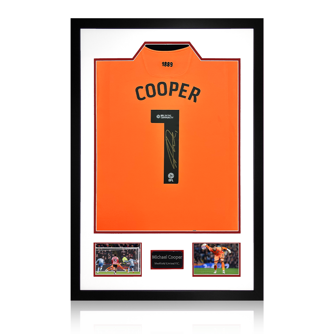 Michael Cooper Signed Sheffield United 24/25 Shirt Premium Frame