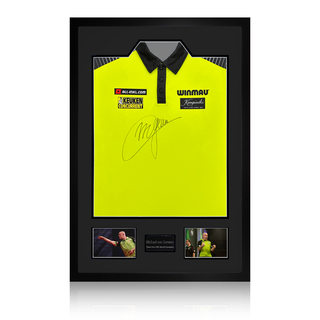 Michael van Gerwen Signed Shirt Premium Frame