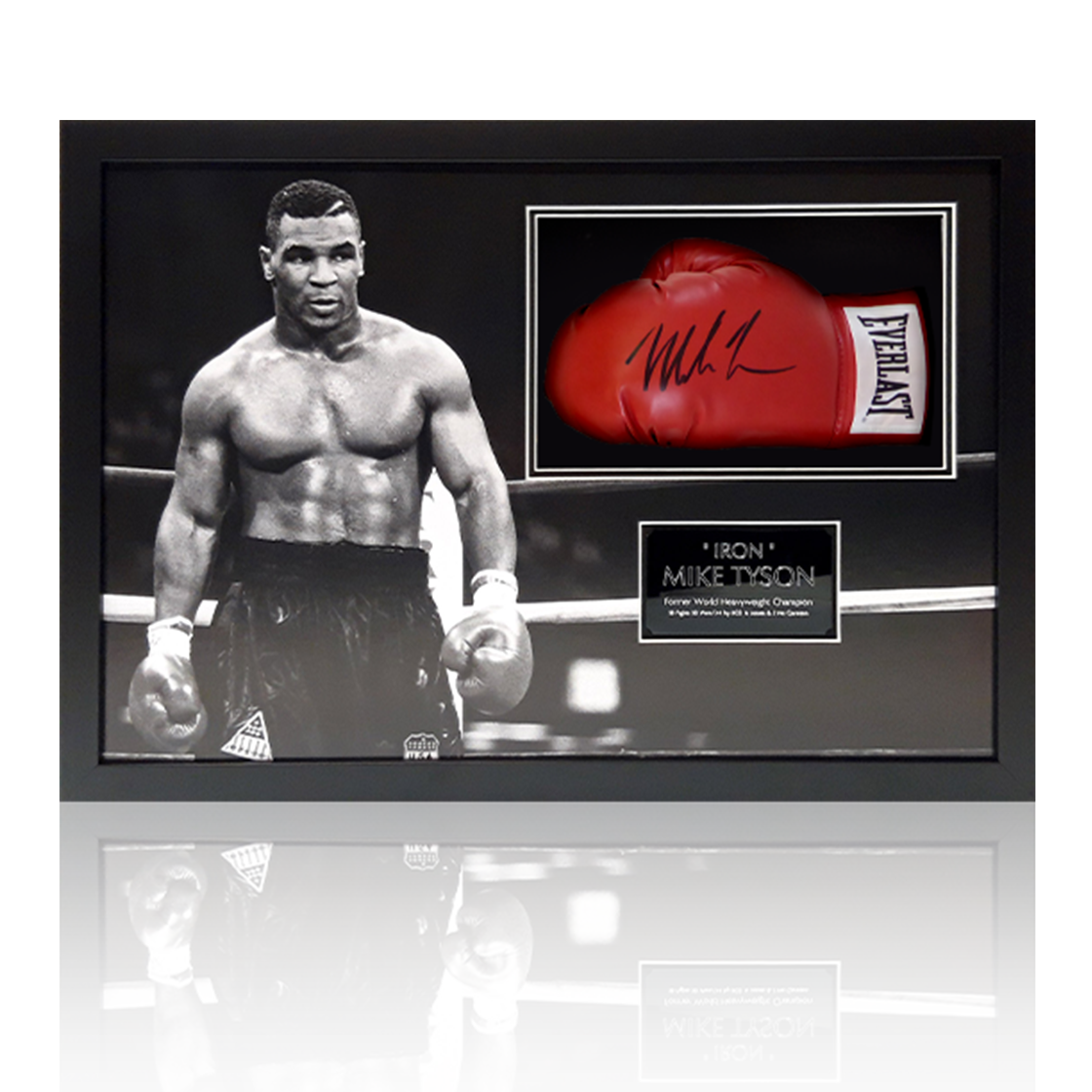 Mike Tyson Signed Red Everlast Glove Iconic Frame