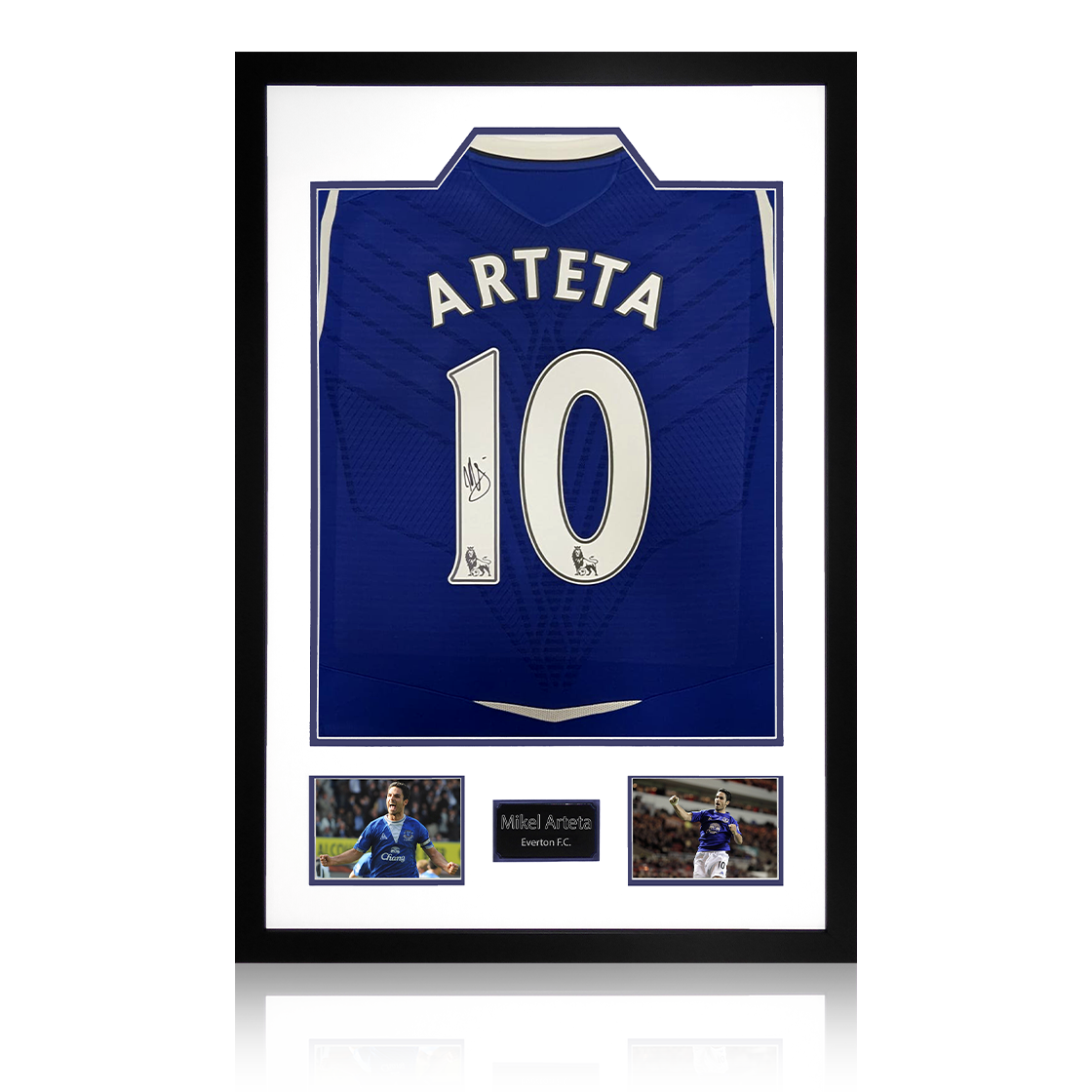 Mikel Arteta Signed Everton Shirt Premium Frame