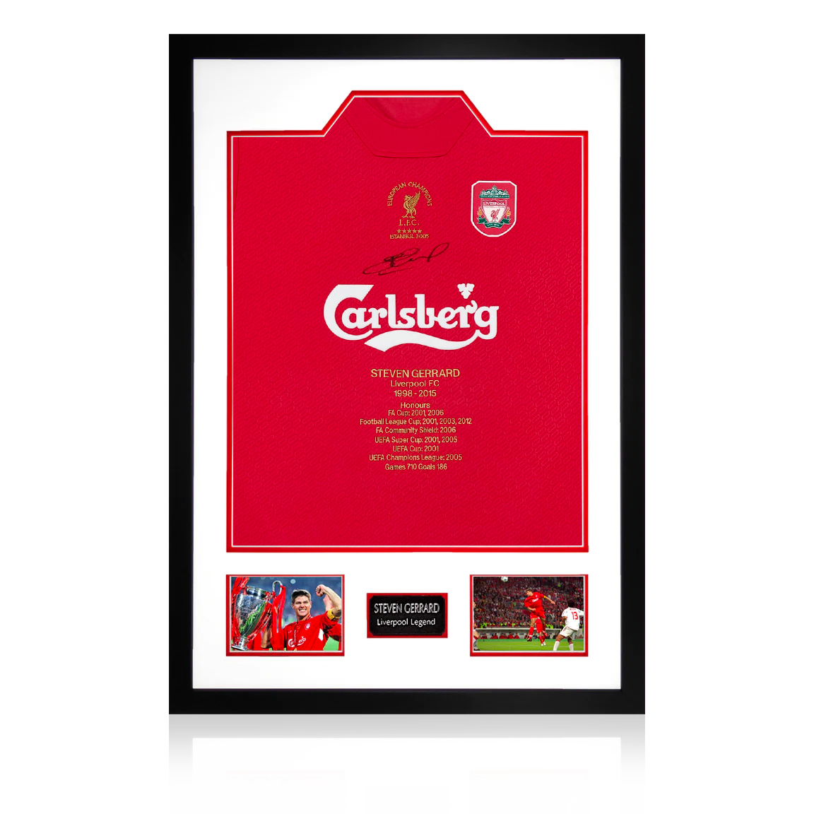 Steven Gerrard Signed Liverpool Shirt Display The Fan Cave Memorabilia
