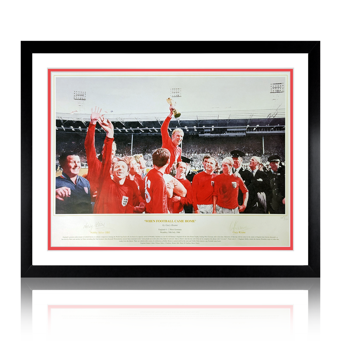 Nobby Stiles & Gary Keane Signed 'When Football Came Home' Deluxe Mount Display