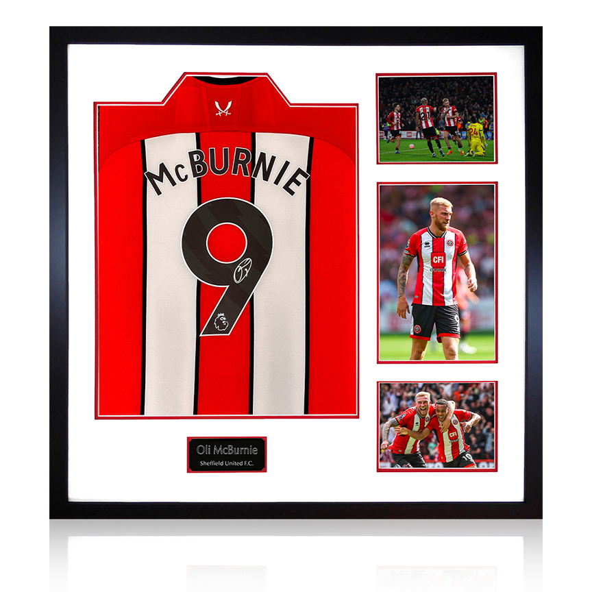 Oli McBurnie Signed Sheffield United Home Shirt Elite Frame