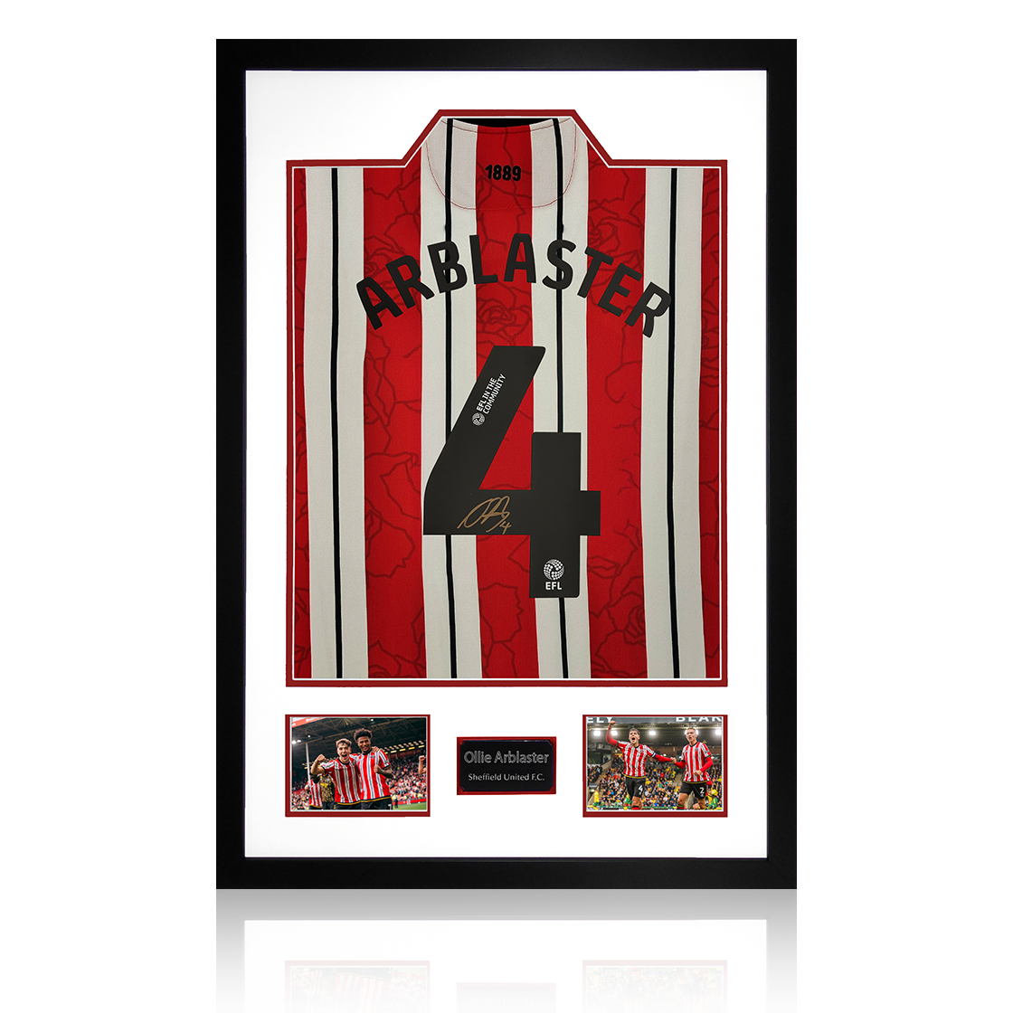 Ollie Arblaster Signed Sheffield United 24/25 Shirt Premium Frame