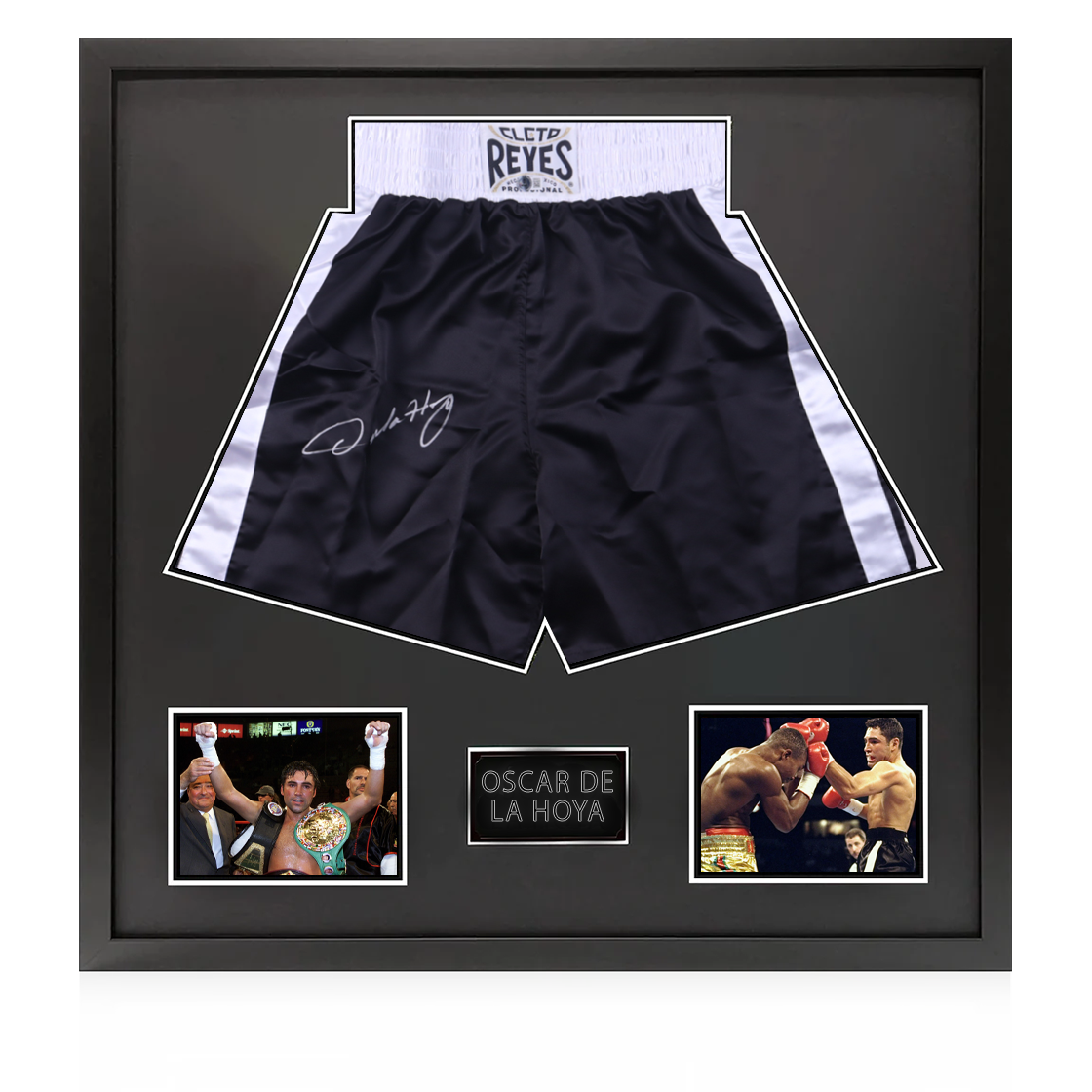 Oscar De La Hoya Signed Shorts Elite Frame (Beckett)