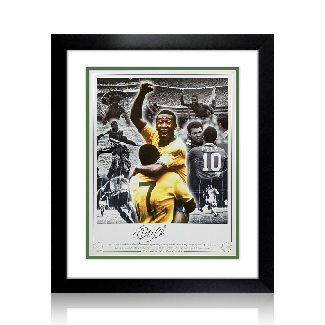 Pele Signed Brazil Deluxe Mount Display