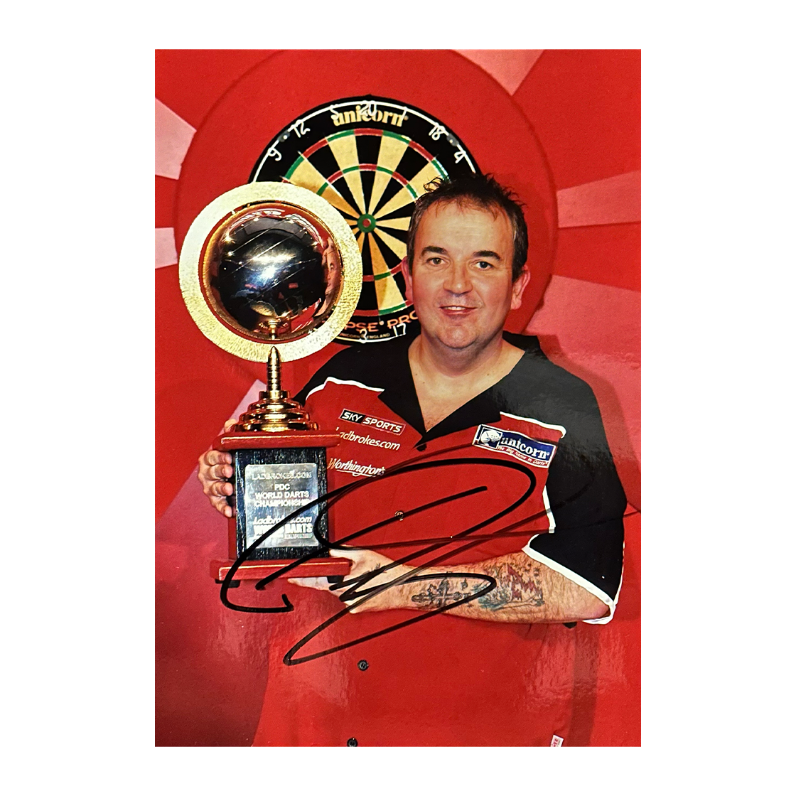 Phil Taylor Signed Darts 10x8 Image