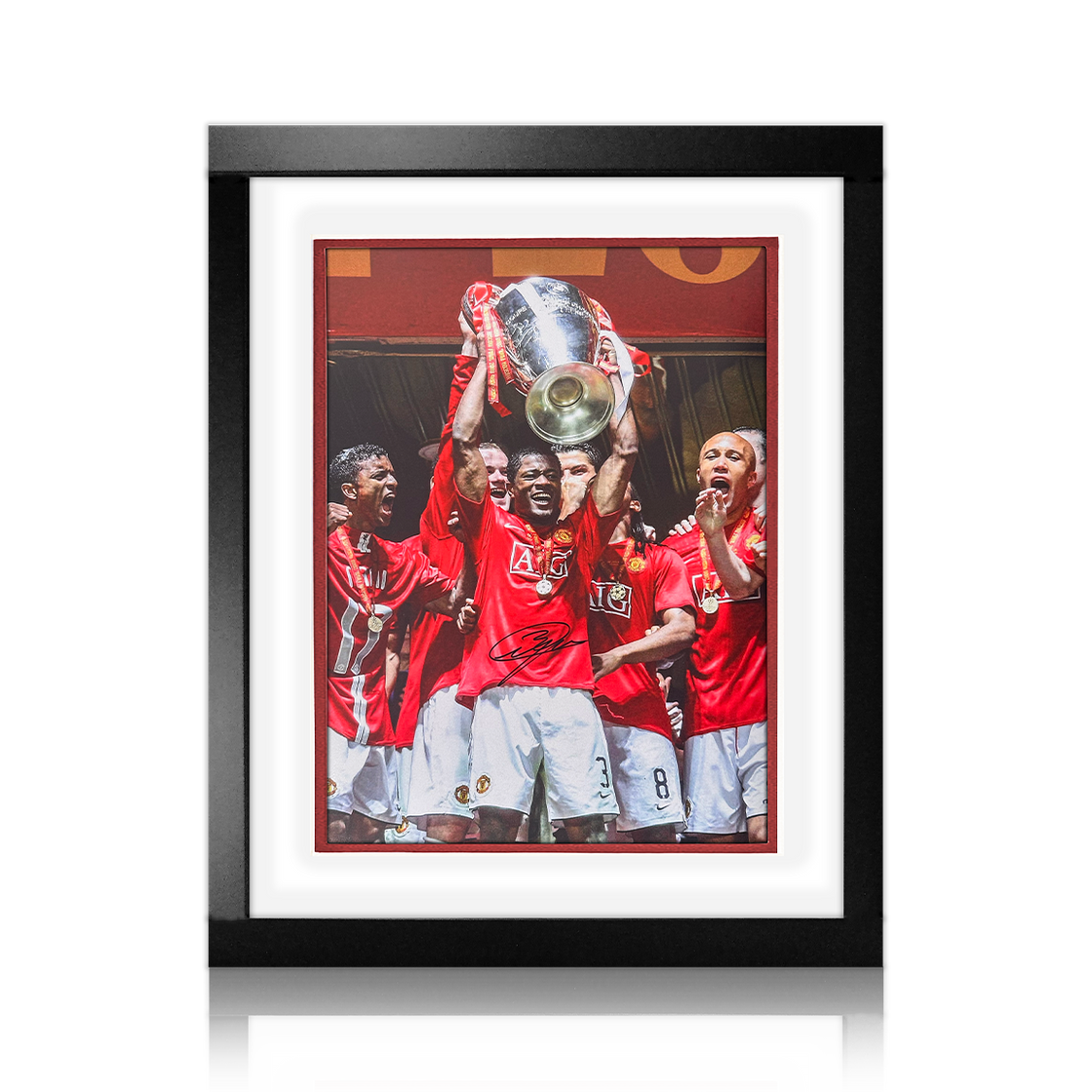 Patrice Evra Signed Manchester United Deluxe Mount Display