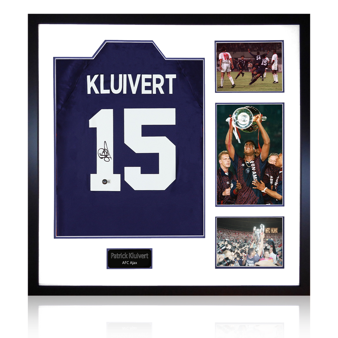 Patrick Kluivert Signed Ajax Shirt Elite Frame