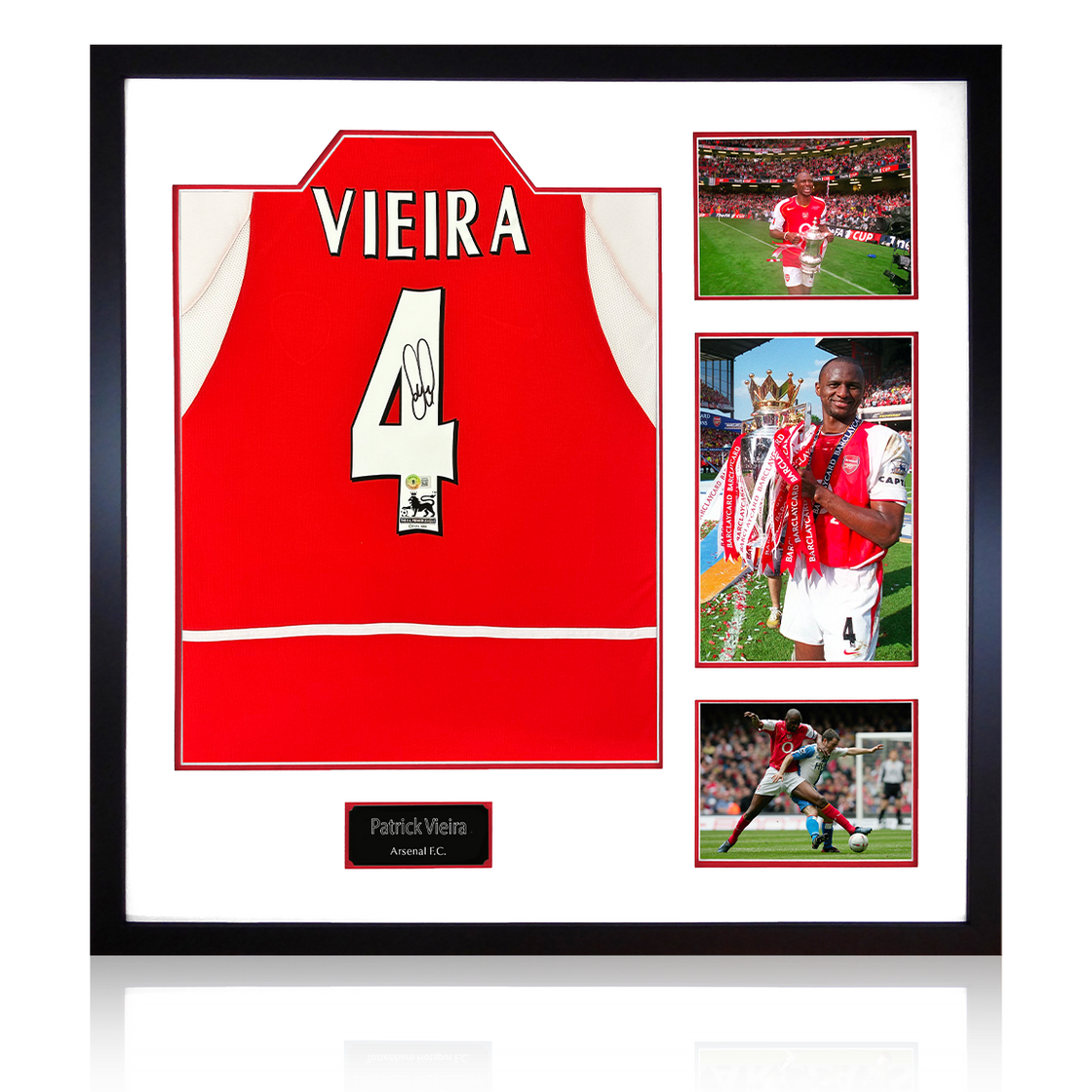 Patrick Vieira Signed Arsenal 02/03 Shirt Elite Frame (Beckett)