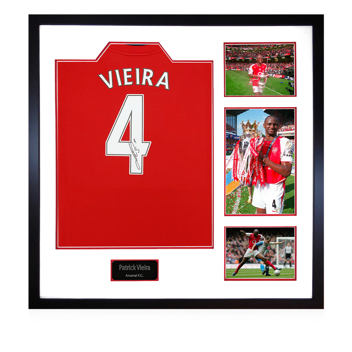 Patrick Vieira Signed Arsenal Shirt Elite Frame