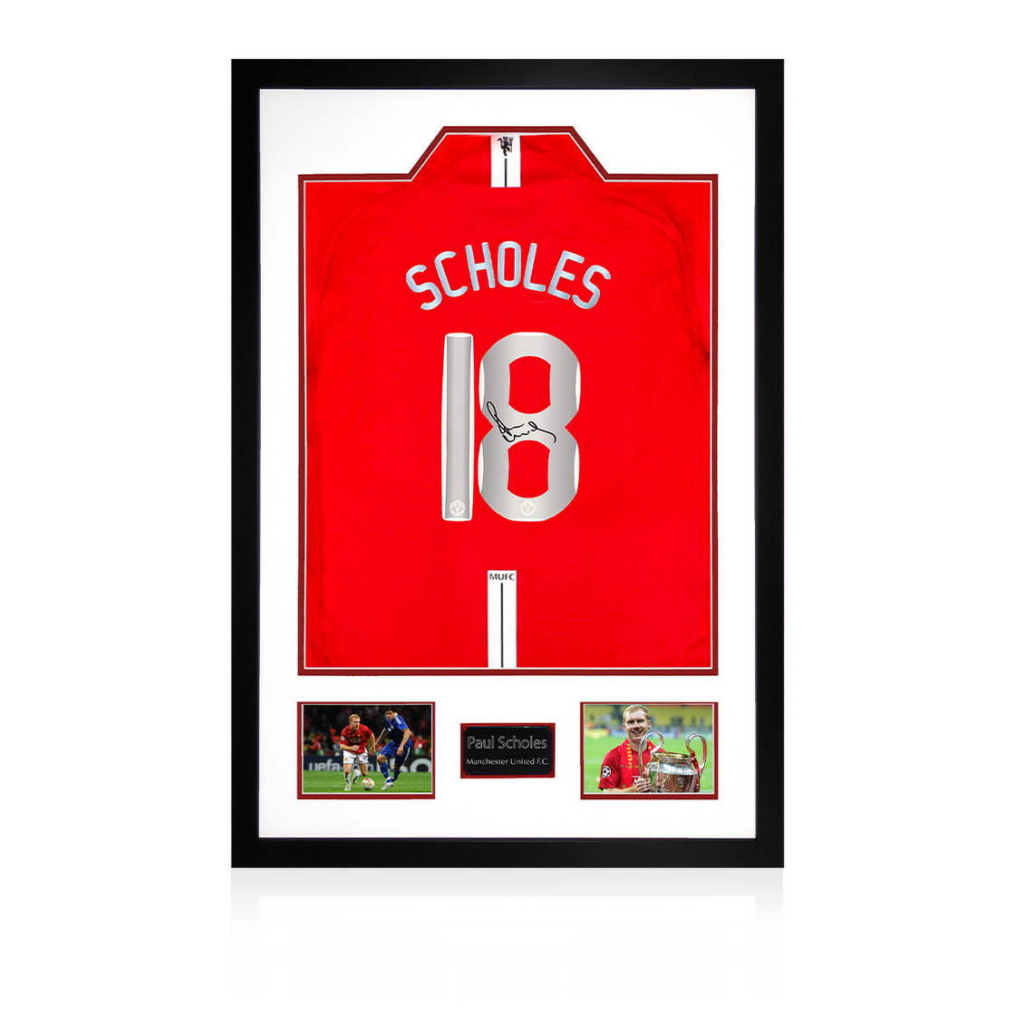 Paul Scholes Signed Manchester United Shirt Premium Frame