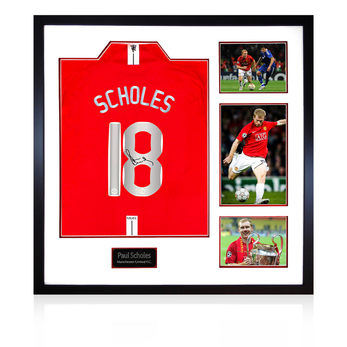 Paul Scholes Signed Manchester United 07/08 Shirt Elite Frame