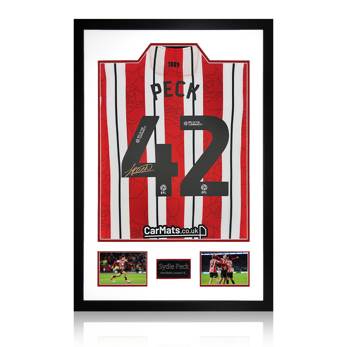 Sydie Peck Signed Sheffield United 24/25 Shirt Premium Frame