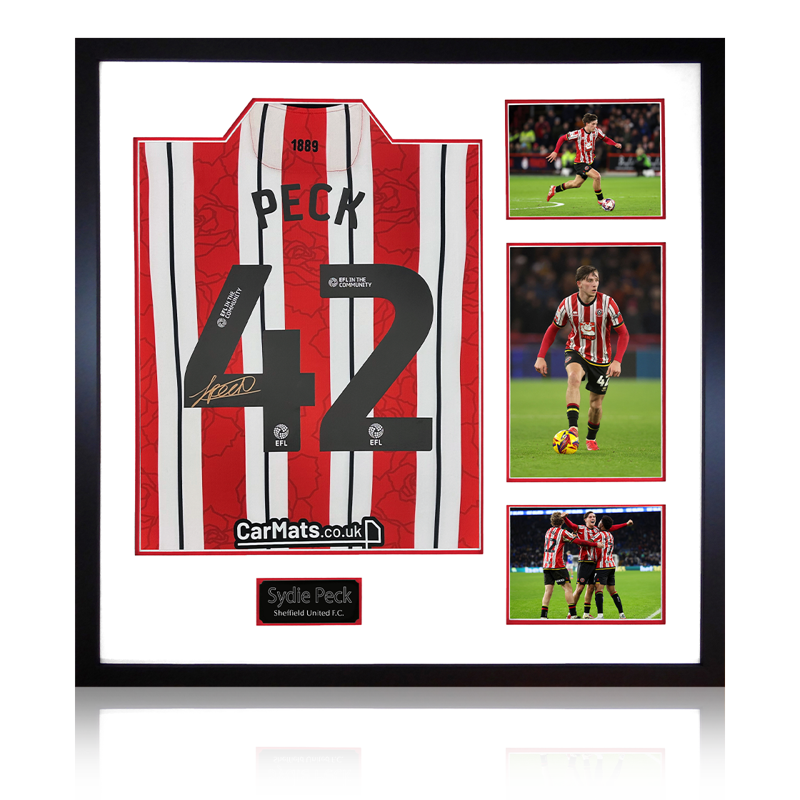 Sydie Peck Signed Sheffield United 24/25 Shirt Elite Frame