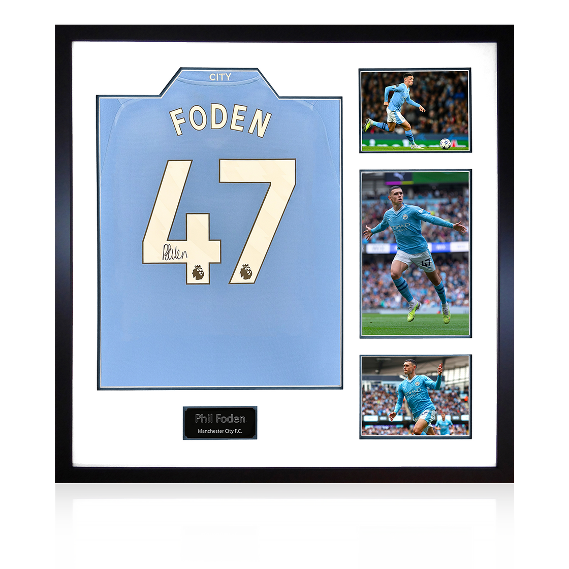 Phil Foden Signed 23/24 Manchester City Shirt Elite Frame