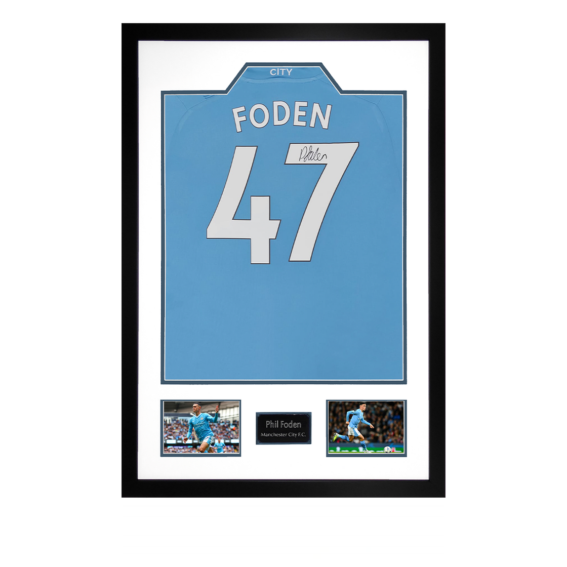 Phil Foden Signed 23/24 Man City Shirt w/ Fan Style Numbers