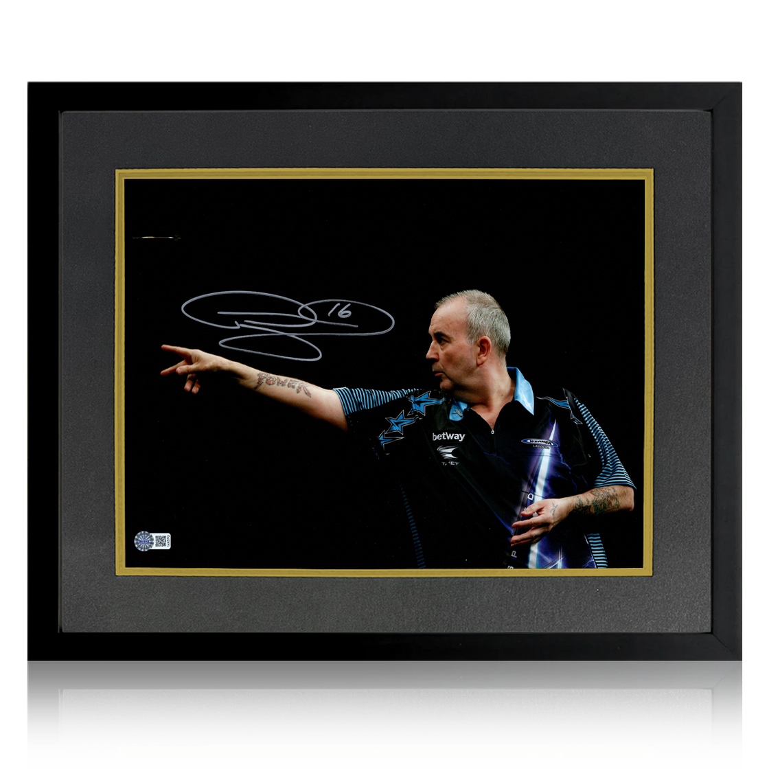 Phil Taylor Signed Image Deluxe Mount Frame