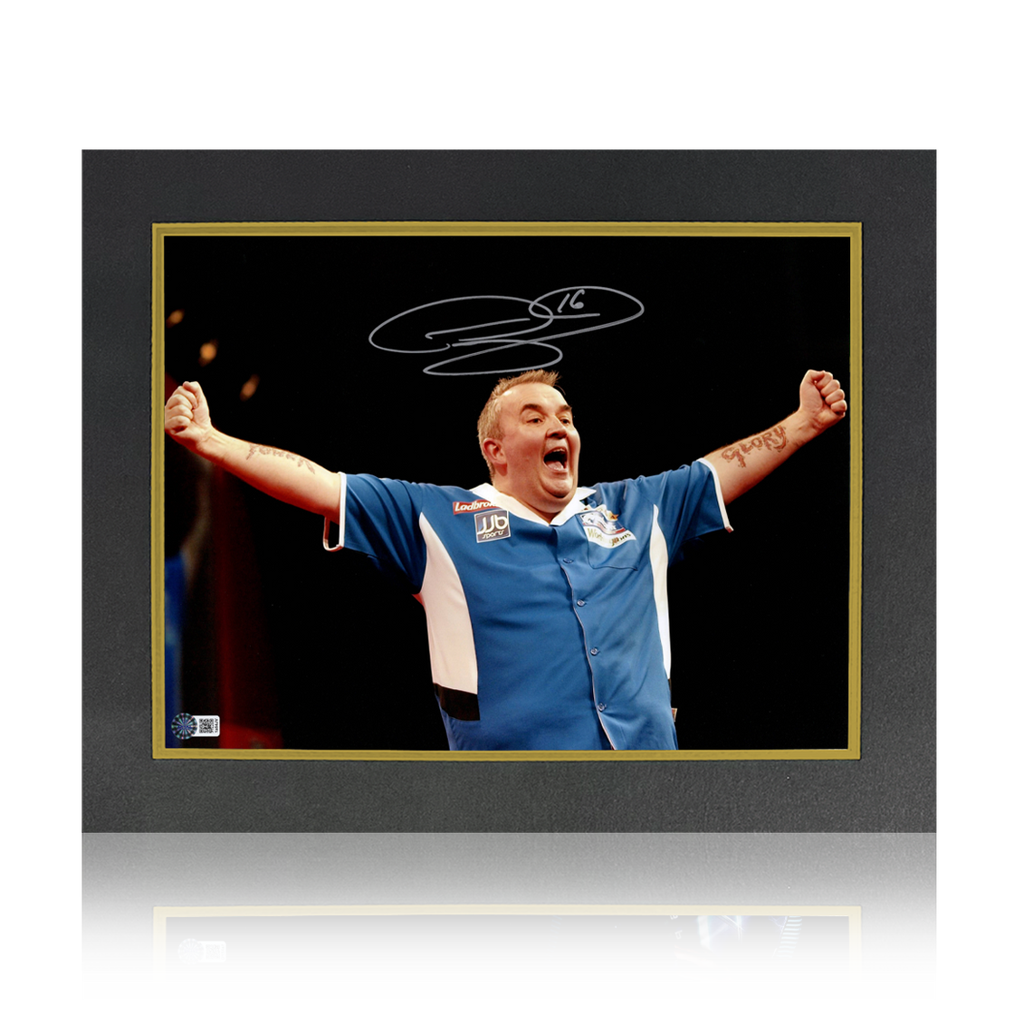 Phil Taylor Signed Image Deluxe Mount