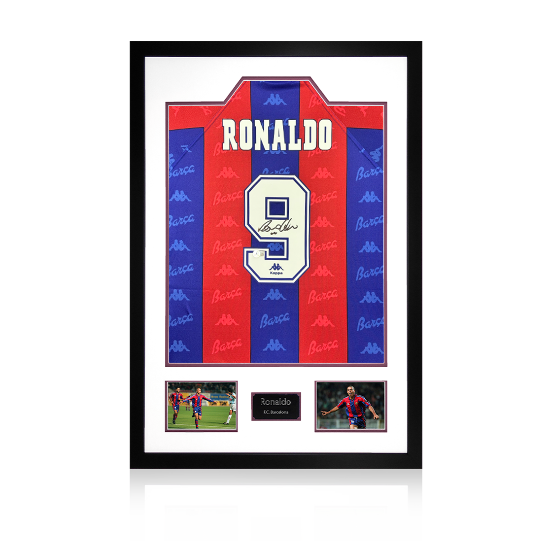 Ronaldo Signed FC Barcelona Shirt Premium Frame (Beckett)