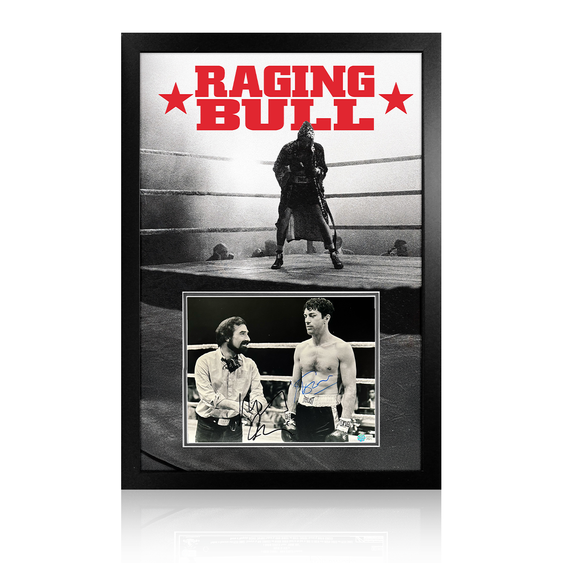 Martin Scorsese & Robert De Niro Signed Raging Bull Image Premium Frame #2 (AFTAL Authentication)